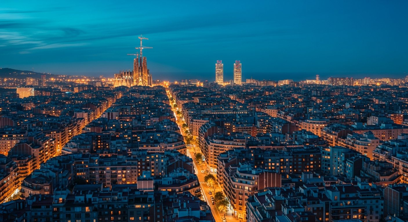 Barcelona de noche — la base de Plexum